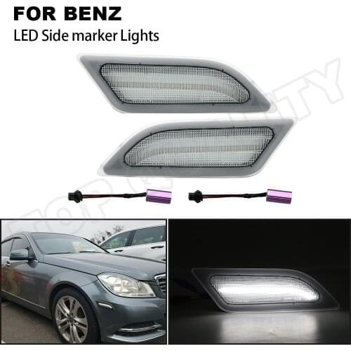 2PCS Clear Lens Car LED Side Marker Light Lamp For Mercedes-Benz W204 2012 2013 2014 Canbus Error Free Car Accessories