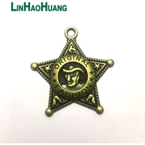 20Pcs/Lot antique brass metal zinc alloy plate badges Men / Women Badges Pin On Brooches Free Shipping Badges-35MM
