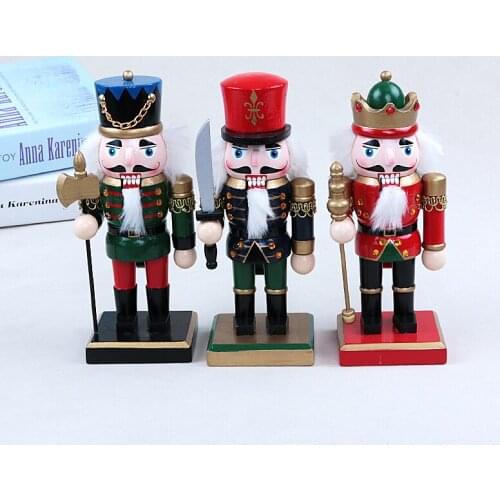 20CM Handmade Nutcracker Fat Puppet Christmas Scene Decoration Toy Nutcracker Child Christmas Gift Toy ht156