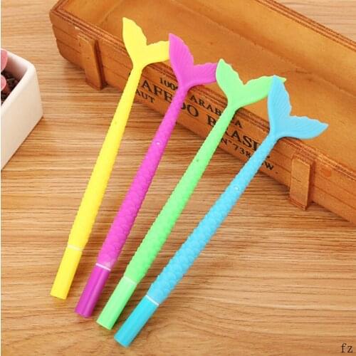 400 Pcs Mermaid Gel Pen Fishtail Learning Neutral Pens Needle Water Pen School Supplies