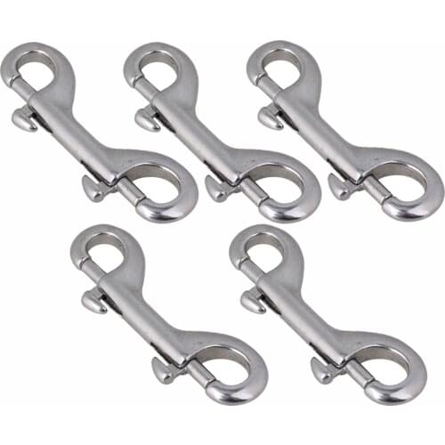 5Pcs Double Sided Stainless steel 90MM Clips Snaps Trigger Hook Double Ended Bolt Key Ring Snap Bolt Trigger Chain Clip