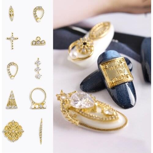 1Pc Fashion Alloy Zircon 3D Rhinestones Nail Art Decoration Pendant Diamond Pearl Jewelry Charms Ornaments Accessories