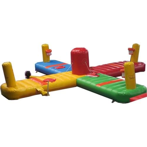 Free Shipping!4 Persons Inflatable Bungee Run With Basketball Hoop Inflatable Bungee Game Inflatable Touchdown Bungee Run