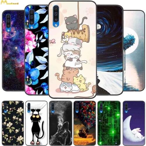 For Samsung A30S Case Cats Silicone Soft Phone Cover For Samsung Galaxy A90 5G / A50S / A70S Case A 30S Funda TPU Bumper Black