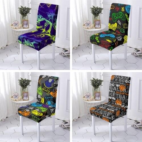 Game Controller Chair Covers Dining Room Stretch Elastic Chair Slipcover for Gamers Wedding Banquet Hotel Seat Cover 1/2/4/6pcs