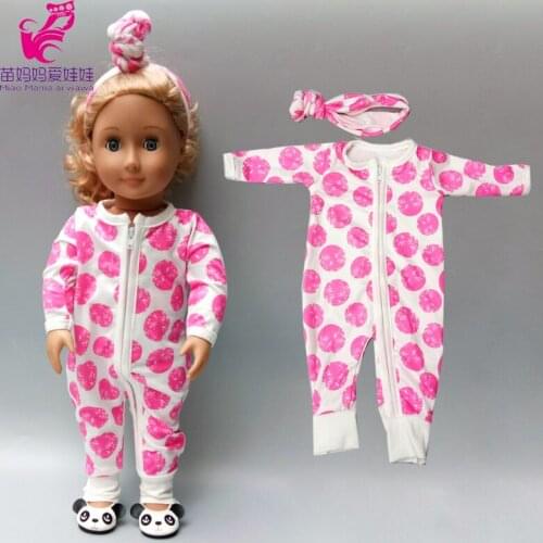 17 inch reborn baby Dolls clothes jumpsuit set baby doll pajama set for 18" 45cm doll clothes jumpsuit