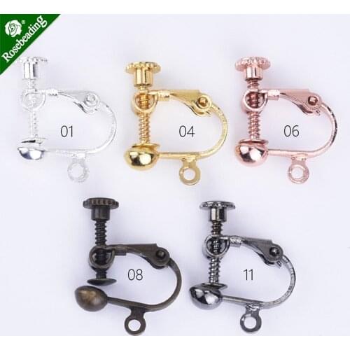 4mm Brass Base Earring Clip,Ear Clips,Earring Finding,Earring Hook,sold by 20pcs/lot