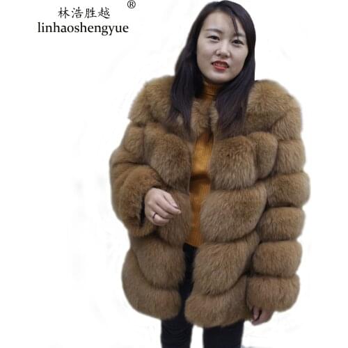 Linhaoshengyue 2019 autumn and winter new imported whole skin fox fur grass coat female mink coat fur was thin