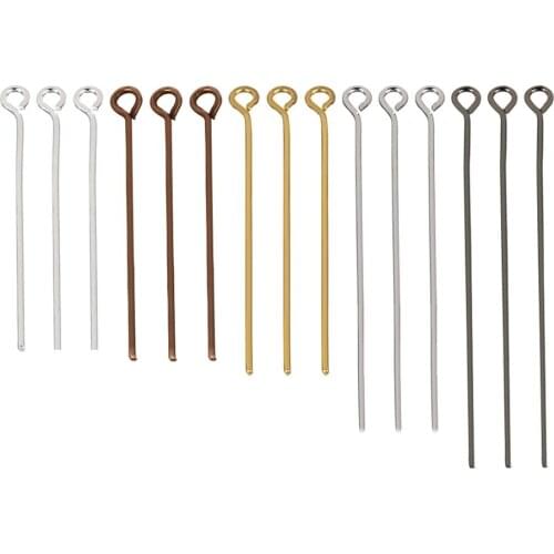 200pcs/lot 20 30 40 50mm Silver Color Metal Eye Head Pins Supplies for Jewelry Findings Making Handmade Diy Earrings Accessories