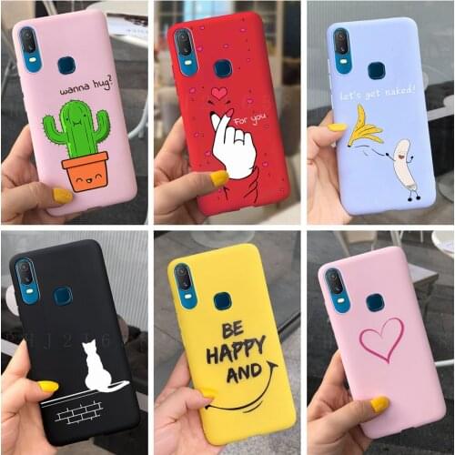 Cartoon Case For Vivo Y11 Case Cute Cat Heart Princess Back Cover For Vivo Y11 Y12 Y3 Y15 Y17 Y19 30 Y50 Phone Case Matte Bumper