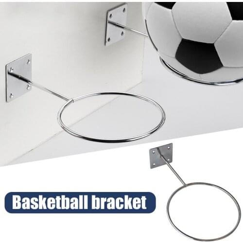 Basketball Wall Mounted Sports Ball Holder Rack Football Volleyball Soccer Ball Display Storage Steel