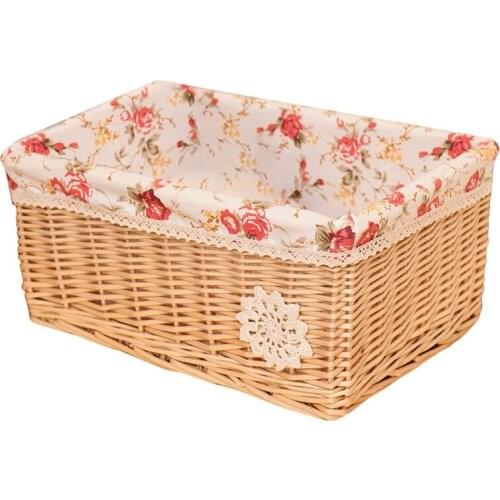 New Handmade Wicker Storage Baskets Household Items Snacks Fruit Debris Laundry Finishing Storage Basket