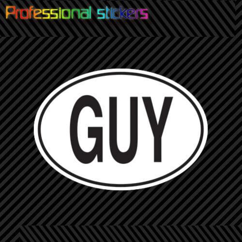 GUY Guyana Country Code Oval Sticker Decal Self Adhesive Guyanese Euro Stickers for Motos, Cars, Laptops, Phone