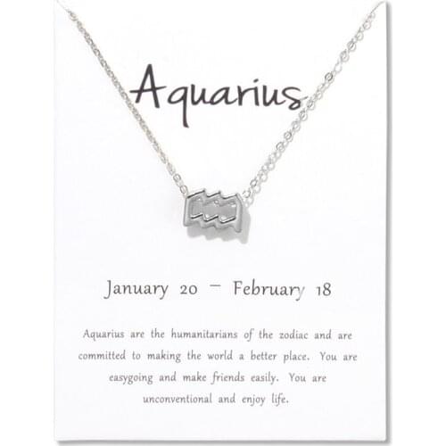 1 Pcs Fashion Jewelry Zodiac 12 Constellation Aquarius Virgo Pendant Necklace For Women Gifts