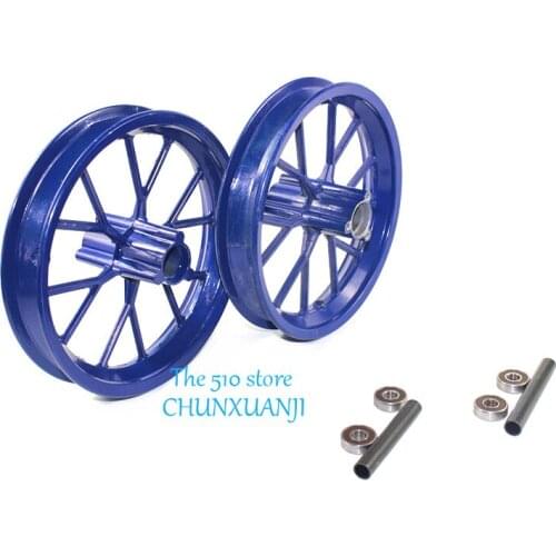Pair Front Rear 121/2 x 2.75 Tire Wheel Rim Replacement for 49cc Mini Moto Pocket Dirt Bike, blue