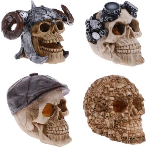 Resin Simulation Head Bone Skull Shape Terrarium Reptile Hide Cave Aquarium Fish Tank Landscape Decor Ornament for aquarium