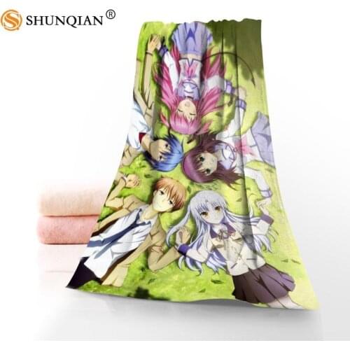 Custom Angel Beats Towel Printed Cotton Face/Bath Towels Microfiber Fabric 35X75cm,70X140cm Shower Towels