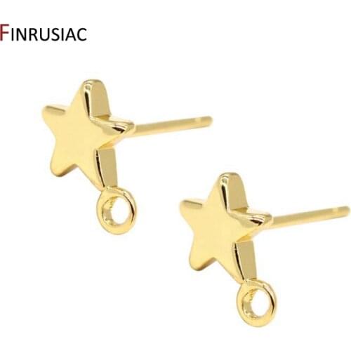 Wholesale DIY Making Earrings Craft Jewelry Accessories 14k Gold Plated Small Star / Pentagram Earring Hook Clasps