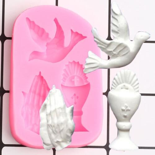 Dove Hand Cross Silicone Mold Sugarcraft Chocolate Cupcake Fondant Cake Decorating Tools Candy Resin Molds Kitchen Baking Gadget