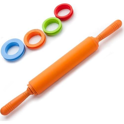 Rolling Pin Silicone Fondant Mat Dough Liner Pad Non-Stick Pastry Cake Bakeware Flour Kitchen Utensil Dumpling Stick Kitchen
