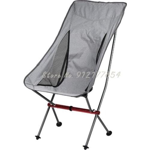 Outdoor Camping Super Light Folding Chair Portable Fishing Back Chair Self Driving Tour Aluminum Alloy Light Back Moon Chair