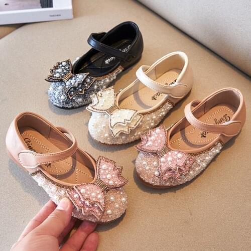 Fashion Rhinestone Girls Big Bow Flats Baby Dance Party Girls Shoes Glitter Children Shoes Bling Princess Shoes Kids Shoes