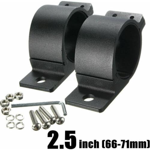 2 Pcs LED Work Light Bar Roll Mount Installation Pinch Bracket 2.5 Inch 66-71mm