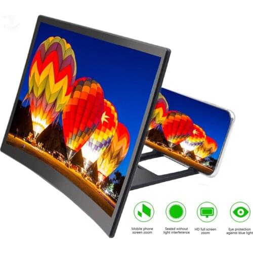 3D Mobilephone Screen Amplifier 12 Inch HD Video Amplifier for Smartphone Stand Eyes Protection Holder