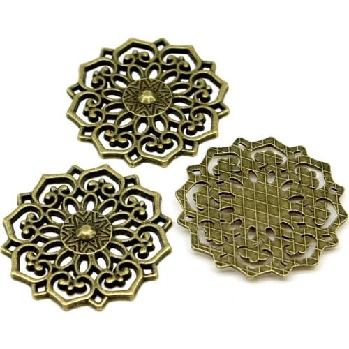 4pcs Flower Charms DIY Alloy Pendant Needlework Accessories Charms Jewelry Findings & Components For Jewelry Making #31x31mm
