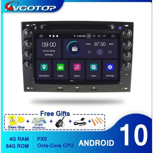AVGOTOP Android 10 Bluetooth GPS Car DVD Player Multimedia For RENAULT MEGANE 2003-2008 Carplay Auto Navi