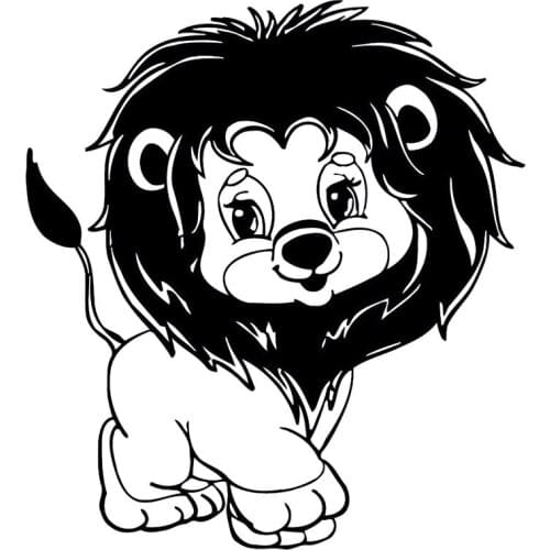 Car Stickers Cartoon Funny Lion PVC Car Decoration Accessories Stickers Creative Waterproof Sunscreen Black/white,16cm*15cm