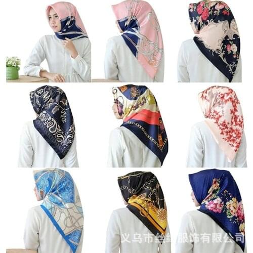 Bandanas Scarf Women Bonnets Fashion Spring Summer Fall 90cm Satin Silk Scarf Hair Scarf Hairbands Hijabs Headbands
