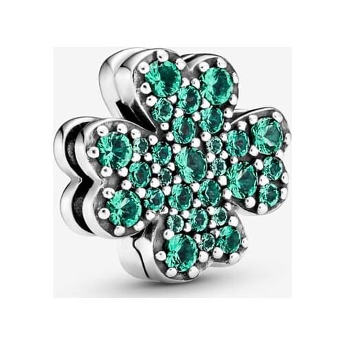 CodeMonkey 100% Real 925 Sterling Silver Green Clover Charms Beads Fit Original Bracelet Hot Sale 2020 New Arrival CMS2033