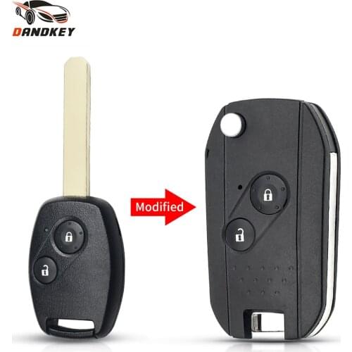Dandkey Car Key Case Shell Modified 2/3/4 Buttons For Honda Accord CRV Pilot Civic 2003 2007 2008 2009 2010 2011 2012 2013 Cover