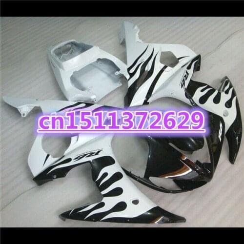 YZF-R6 03 04 05 Fairing bodywork for (Dor) YZF R6 2003 2004 2005 YZF-R6 03 04 05 black flame white YZFR6 600 03-05 fairing kit D