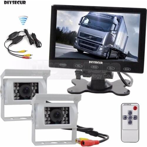 DIYSECUR Wireless 7 inch Touch Car Monitor Backup CCD Waterproof Camera Rear View Kit for Horse Trailer Motorhome System