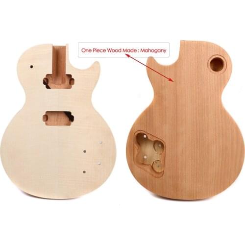 LP Electric guitar body Unfinished Mahogany One Piece wood Made Set In style