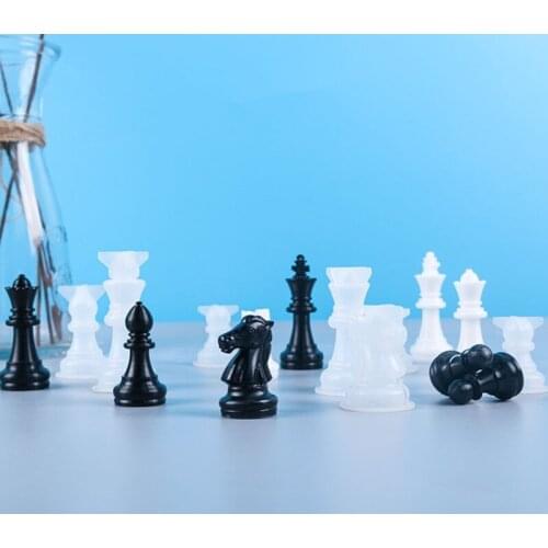 Crystal Epoxy Resin Mold International Chess Checkerboard Casting Silicone Mould 87HB