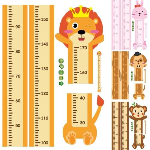 Cartoon Height Measure Wall Sticker for Kids Child Growth Ruler Rooms Stickers Gauge Growth Chart Decals Nursery Bedroom Decor