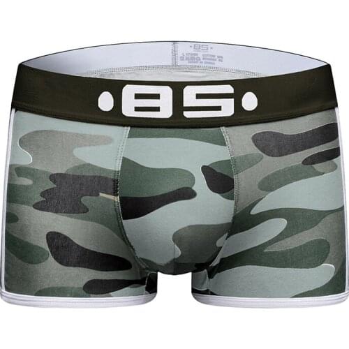 2020 BS Brand Sexy underwear men Camouflage printed boxers men Cotton boxers panties hombre slip Men underwear BS144