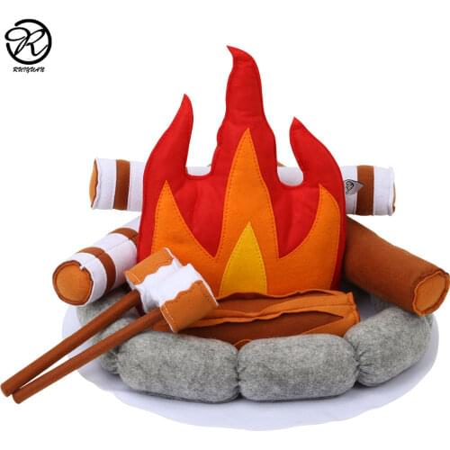Soft Felt Pretend Camping Play Set Safe Campfire Toys for Preschoolers