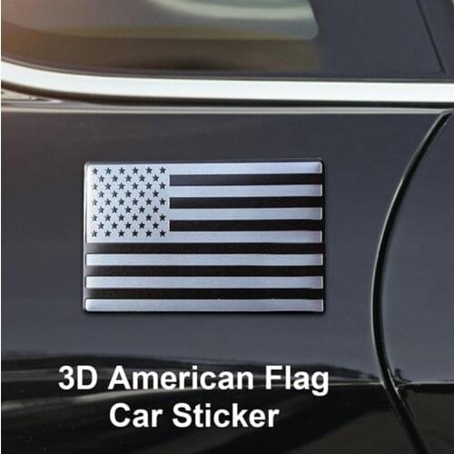America Flag Car Sticker Three-dimensional Decorative Side Label United States Of America USA National Flag Aluminum Alloy Car S