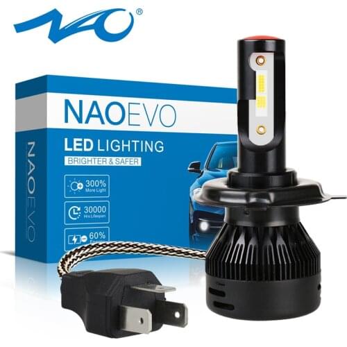 NAO H4 Motorcycle Headlight LED Moto lamp bike Scooters Mopeds Blub Turbo Fan HS1 For 125 36W Head Lamp DC 12V Motor COB 6000K
