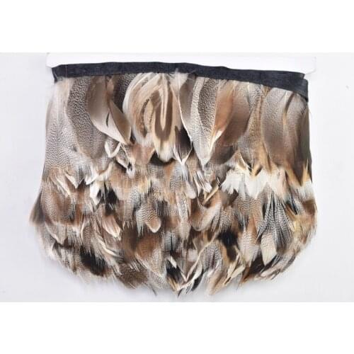 10Meters Natural Pheasant Feather Trim Fringe Ribbon Width/6-8CM Rooster Goose Feathers for Crafts Wedding Feathers Decoration