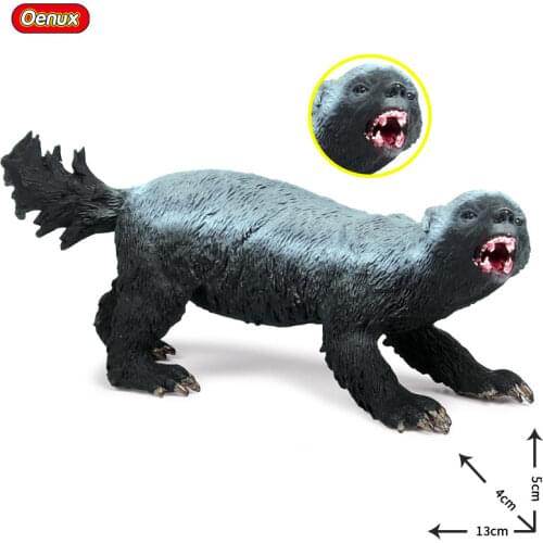 Oenux Classic Wild Honey Badger Simulation Animals Ratel Badger Brock Action Figures Model Figurines Collection Toy For Kids