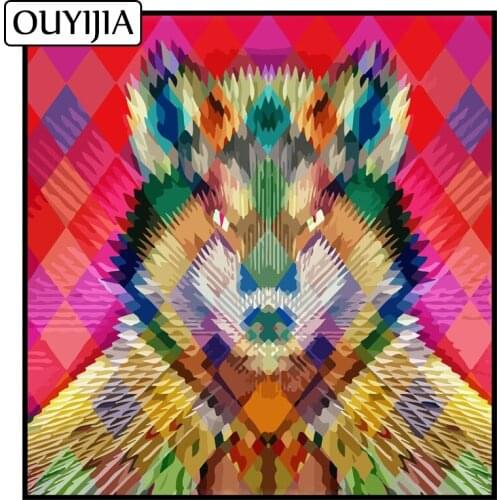 OUYIJIA 5D Illustrations Wolf Diy Embroidery O Animal Diamond Painting Cross Stitch Needlework Diamond Mosaic Home Decoration