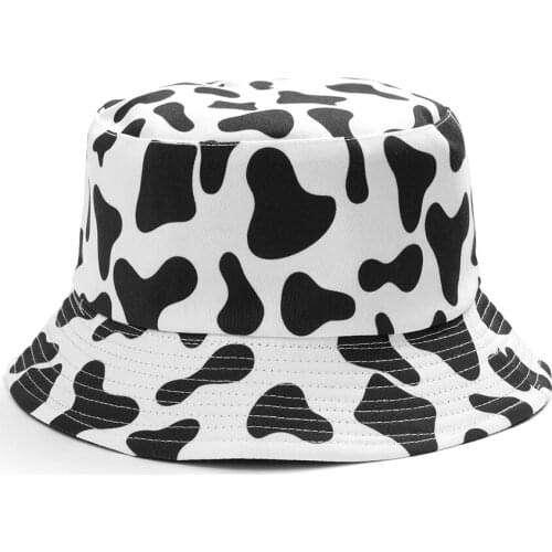 Summer Cow Bucket Hats for Men Women fashion hip hop Reversible Cute Print Fisherman hat boys girls Outdoor Travel hat Panama