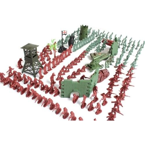 Plastic Army Men Playset 4cm Soldier Action Figures with Scaled Accessories - 238 Pieces