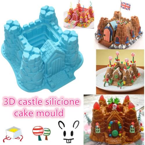 Castle Cake Silicone Mold DIY Large Size Cake Mold High Quality Baking Tools 3D Large Size Castle Baking Mold Practical