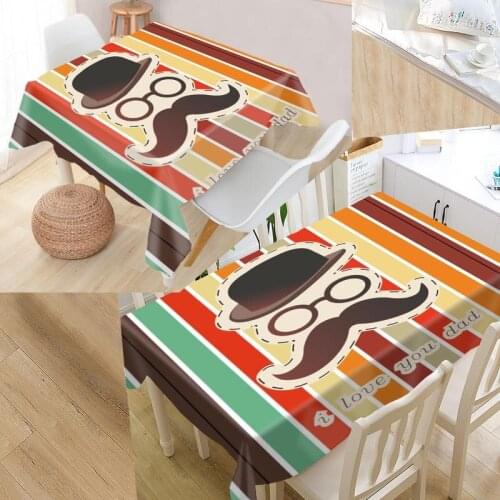 Handlebar Hipster Custom Table Cloth Oxford Fabric Rectangular Waterproof Oilproof Table Cover Family Party Tablecloth